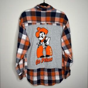 TOSS Vintage Oklahoma State Orange and Blue Plaid Shirt